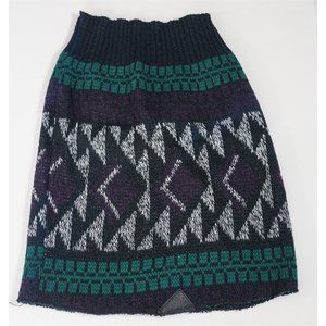 NWT FURST OF A KIND Recycled Vintage Knit Sweater Skirt, Black White Green, Sm.